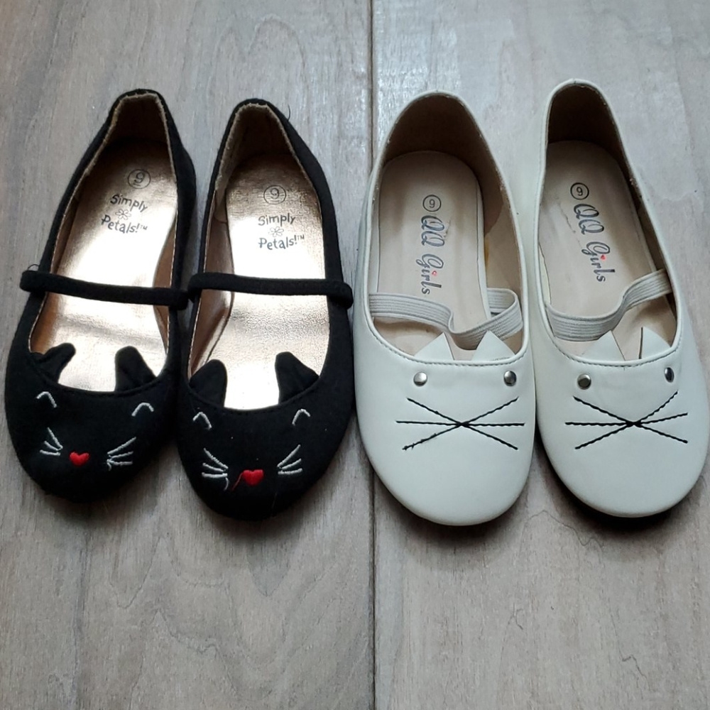 Bundle of 2 Pairs Ballet Flats Toddler Girl Size 9